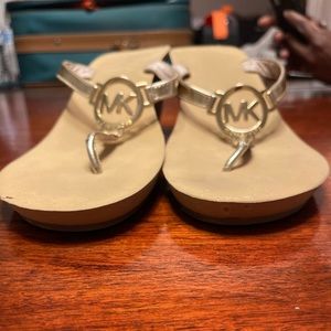 Michael Kors gold tan low heel sandals (size 11 women)
